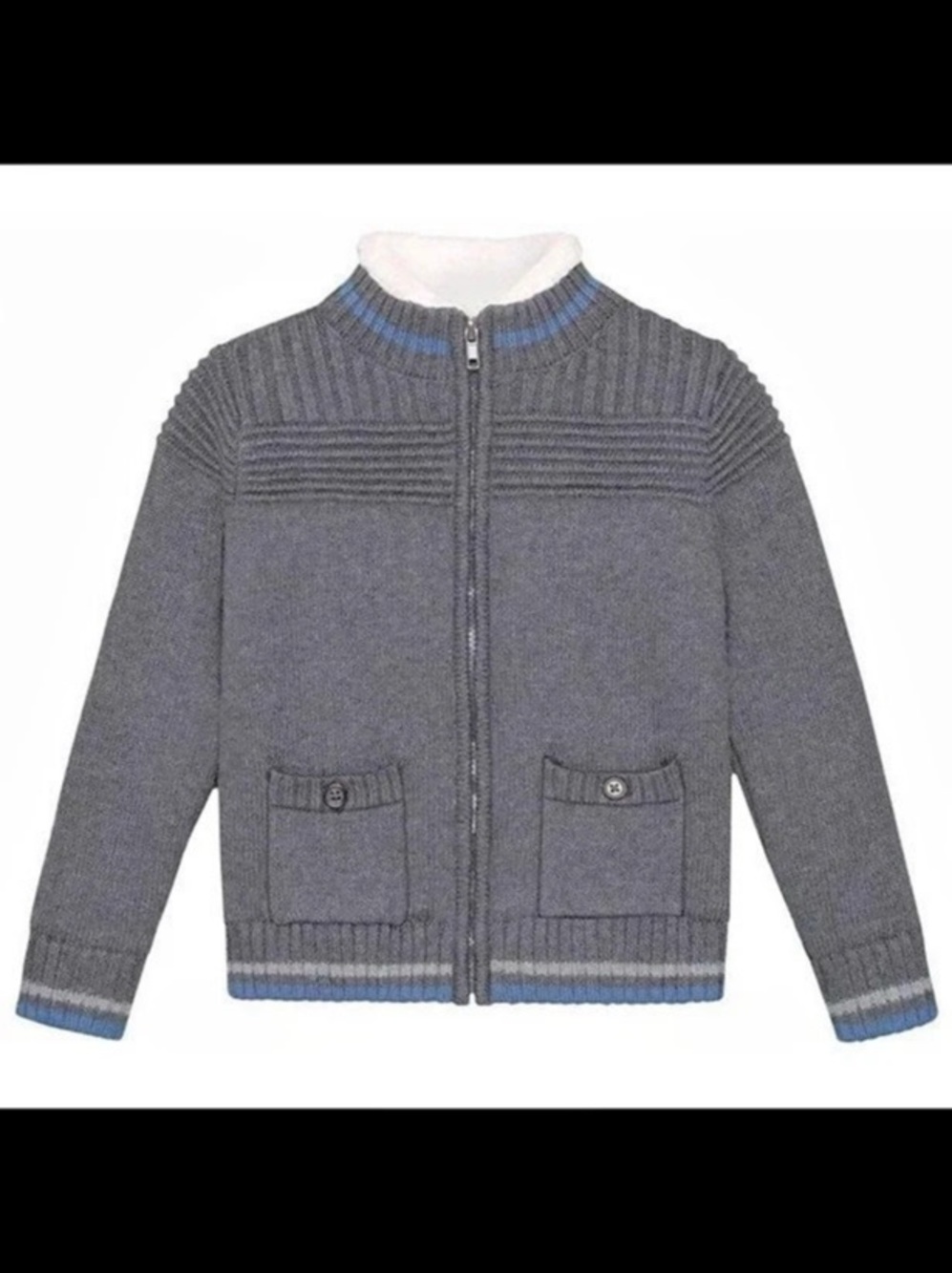 NWT E of M Ottoman Stitch Yoke Cardigan Sweater 4T